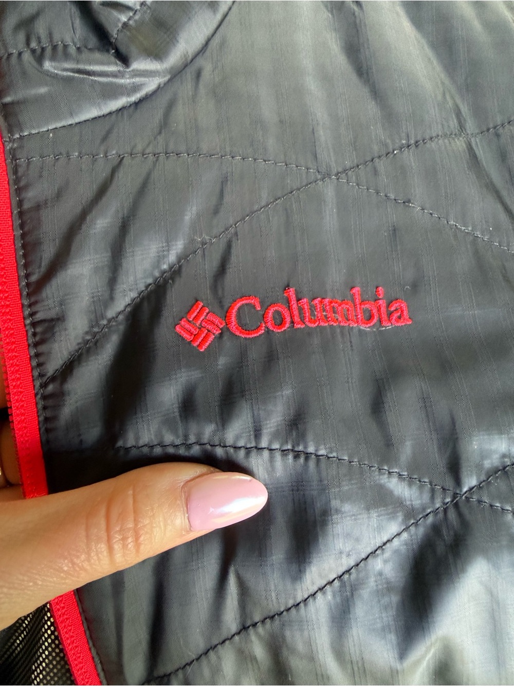 Columbia youth unisex puffer rain coat jacket size medium. Black with red trim - Picture 4 of 6